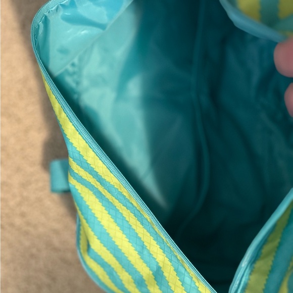 Thirty-One Teal and Yellow Striped Travel Bag - Picture 12 of 13